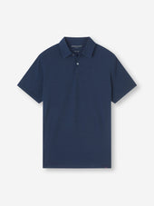 Men's Polo Shirt Ramsay Pique Cotton Lyocell Navy