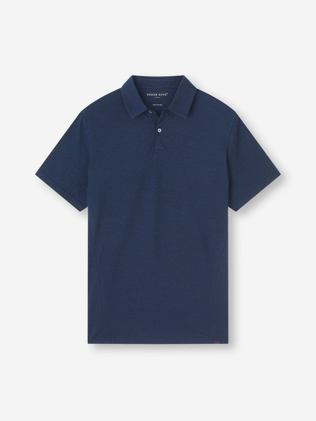 Men's Polo Shirt Ramsay Pique Cotton Lyocell Navy