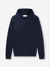 Men's Zip Up Hoodie Finley Cashmere Navy