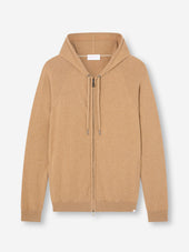 Men's Zip Up Hoodie Finley Cashmere Camel