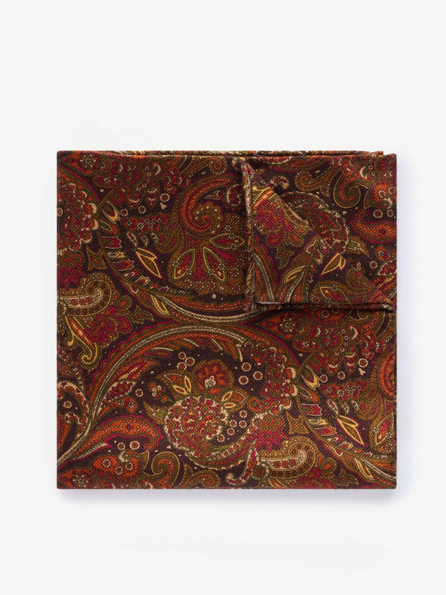 Multicolored Handkerchief Wool Paisley