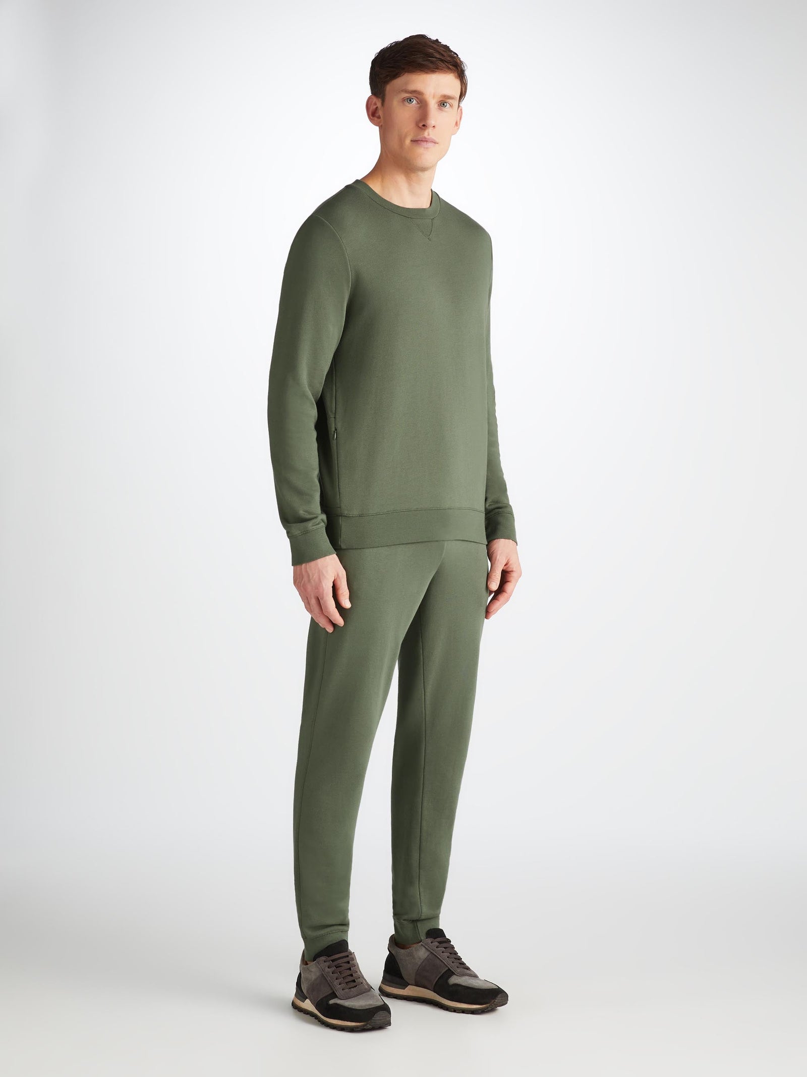 Men S Sweatshirt And Sweatpants Quinn Cotton Modal Soft Green