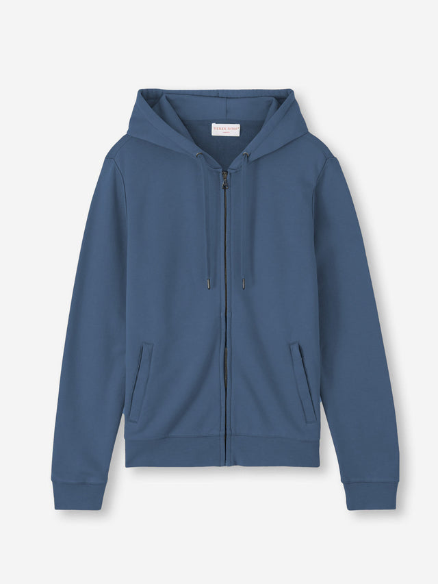 Men's Zip Up Hoodie Quinn Cotton Modal Denim