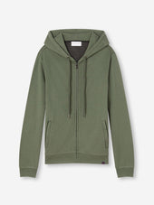 Men's Zip Up Hoodie Quinn Cotton Modal Soft Green