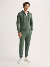 Men S Zip Up Hoodie Quinn Cotton Modal Soft Green