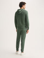 Men S Zip Up Hoodie Quinn Cotton Modal Soft Green