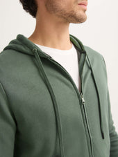 Men S Zip Up Hoodie Quinn Cotton Modal Soft Green