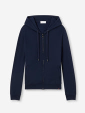 Men's Zip Up Hoodie Quinn Cotton Modal Navy