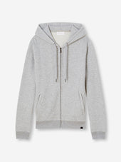 Men's Zip Up Hoodie Quinn Cotton Modal Silver