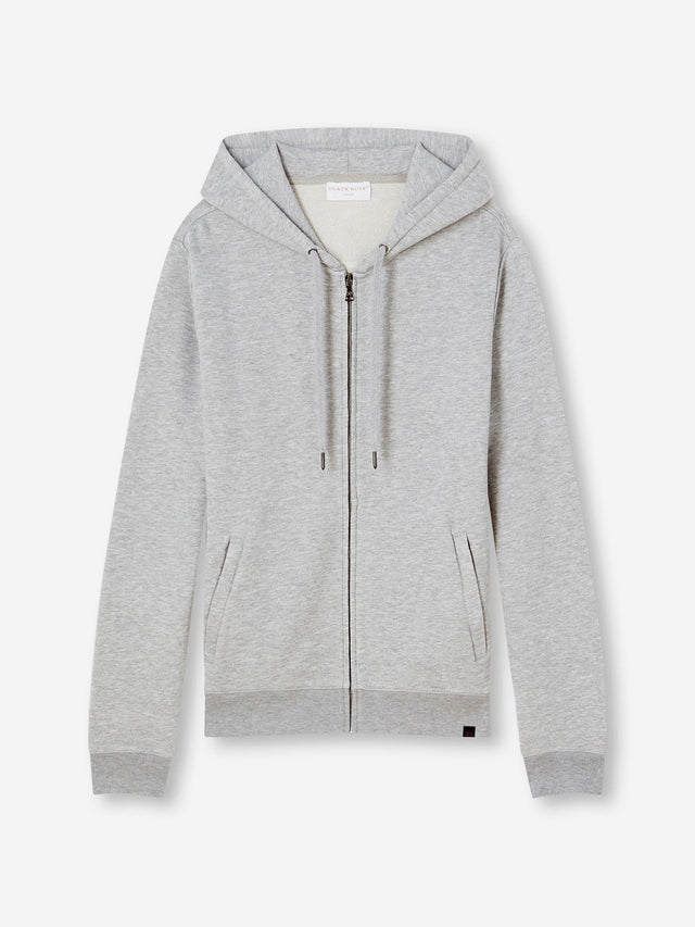 Men's Zip Up Hoodie Quinn Cotton Modal Silver