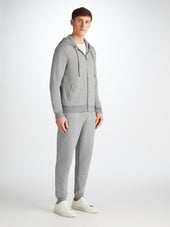 Men's Quinn Zip Up Hoodie and Sweatpants Silver Set