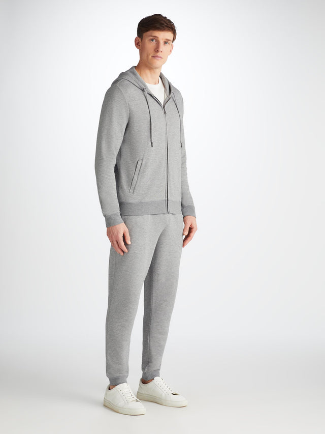 Men's Quinn Zip Up Hoodie and Sweatpants Silver Set