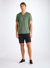 Men S V Neck T Shirt Barny Pima Cotton Soft Green