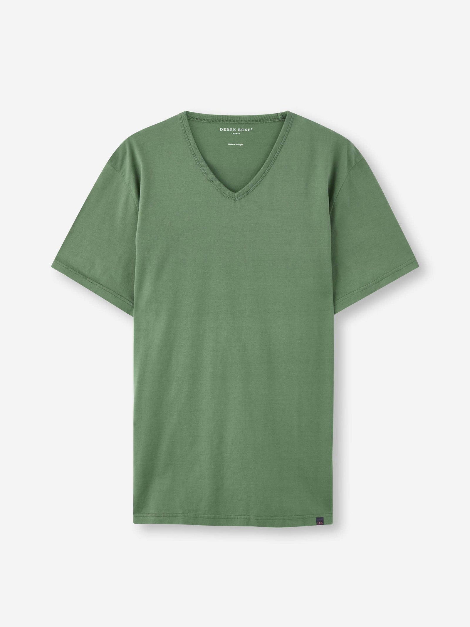 Men S V Neck T Shirt Barny Pima Cotton Soft Green