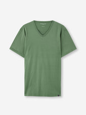 Men's V-Neck T-Shirt Barny Pima Cotton Soft Green