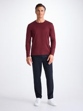 Men's Long Sleeve T-Shirt Barny Pima Cotton Burgundy
