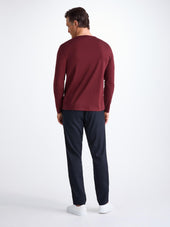 Men's Long Sleeve T-Shirt Barny Pima Cotton Burgundy
