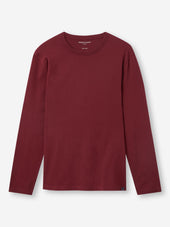 Men's Long Sleeve T-Shirt Barny Pima Cotton Burgundy
