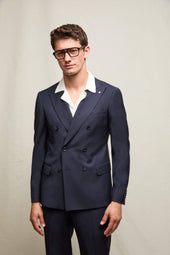 Abito PALOMA Drop 8 in lana blu notte