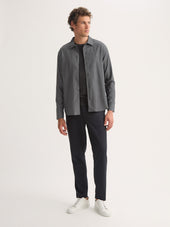 Men S Flannel Overshirt Balmoral Brushed Cotton Charcoal Gray Herringbone