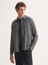 Men S Flannel Overshirt Balmoral Brushed Cotton Charcoal Gray Herringbone