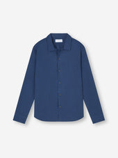 Men's Flannel Overshirt Balmoral Brushed Cotton Navy Blue