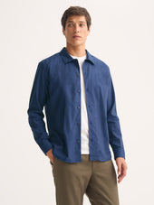 Men S Flannel Overshirt Balmoral Brushed Cotton Blue