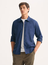Men S Flannel Overshirt Balmoral Brushed Cotton Blue