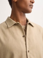 Men S Flannel Overshirt Kelburn Brushed Cotton Light Stone Herringbone