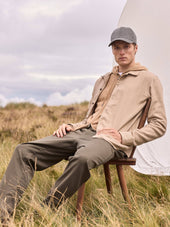 Men S Flannel Overshirt Kelburn Brushed Cotton Light Stone Herringbone