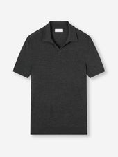 Men's Polo Shirt Orson Merino Wool Charcoal Gray