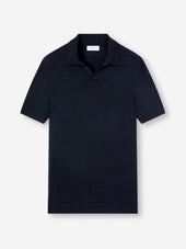 Men's Polo Shirt Orson Merino Wool Navy Blue