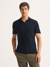 Men S Polo Shirt Orson Merino Wool Blue