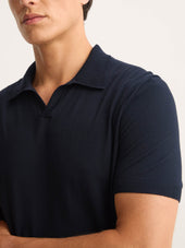 Men S Polo Shirt Orson Merino Wool Blue