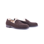 Piccadilly loafer in dark brown suede leather
