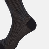 Melange Houndstooth Long Socks