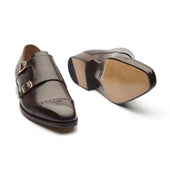 Aspen Double Monk Strap Chestnut Museum Calf Hand Welted Contemporary Classics