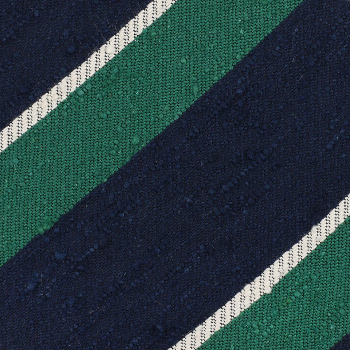 Striped Shantung Bespoke Tie Green Navy