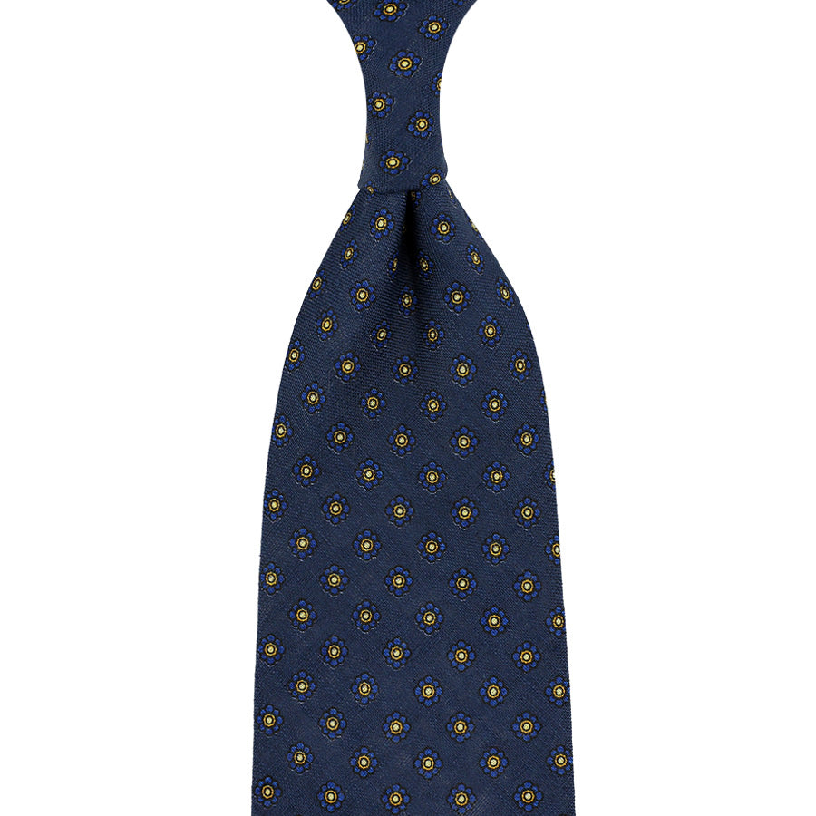 Shibumi Flower Printed Linen Tie Hand Rolled