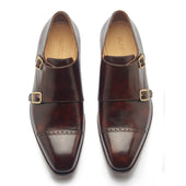 Aspen Double Monk Strap Chestnut Museum Calf Hand Welted Contemporary Classics