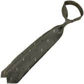 Floral Jacquard Silk Tie Army Hand Rolled