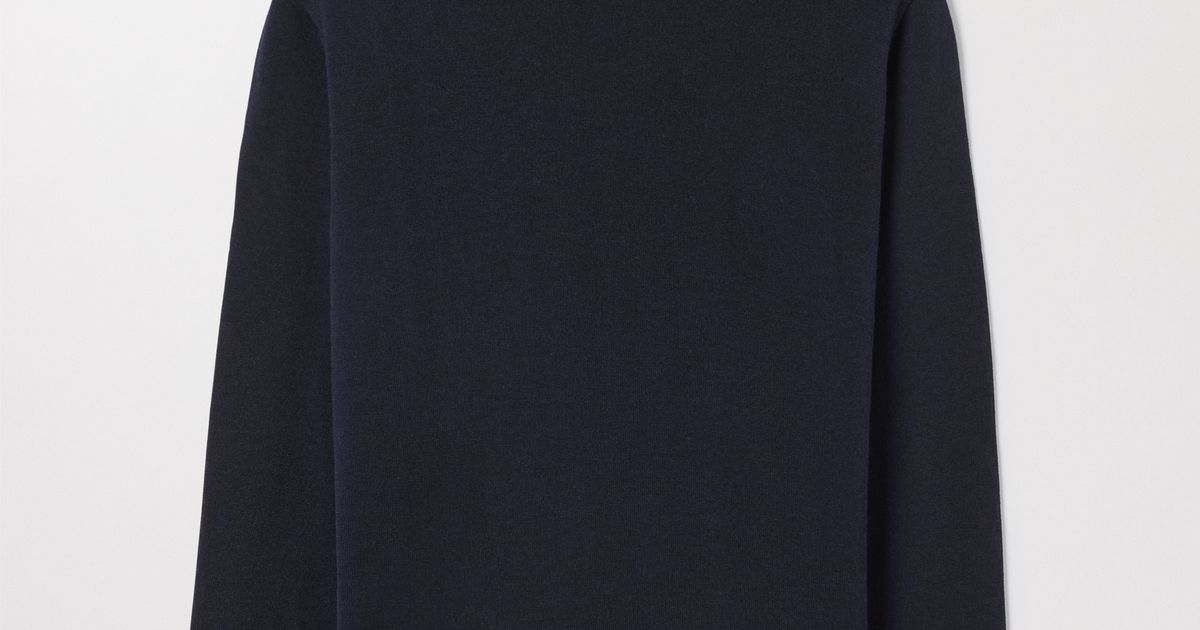 Dark Navy Merino Roll Neck | Wool Turtleneck | Asket