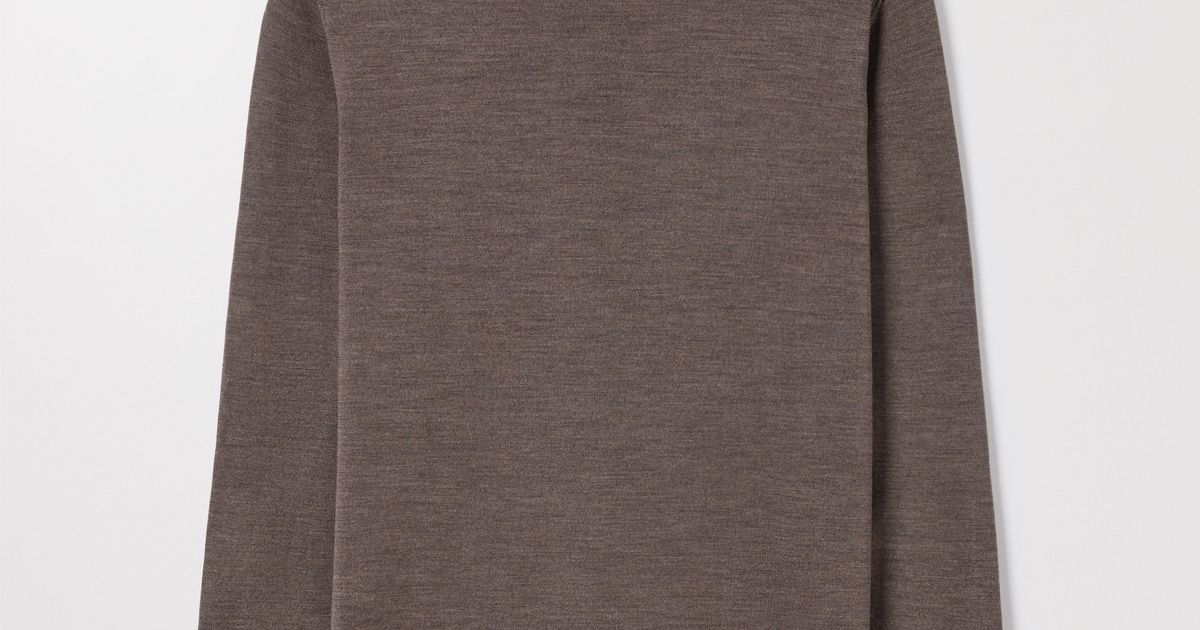 Melange Merino Roll Neck Wool Turtleneck Asket