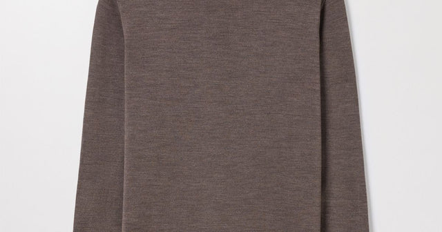 Brown Melange Merino Roll Neck | Wool Turtleneck | Asket