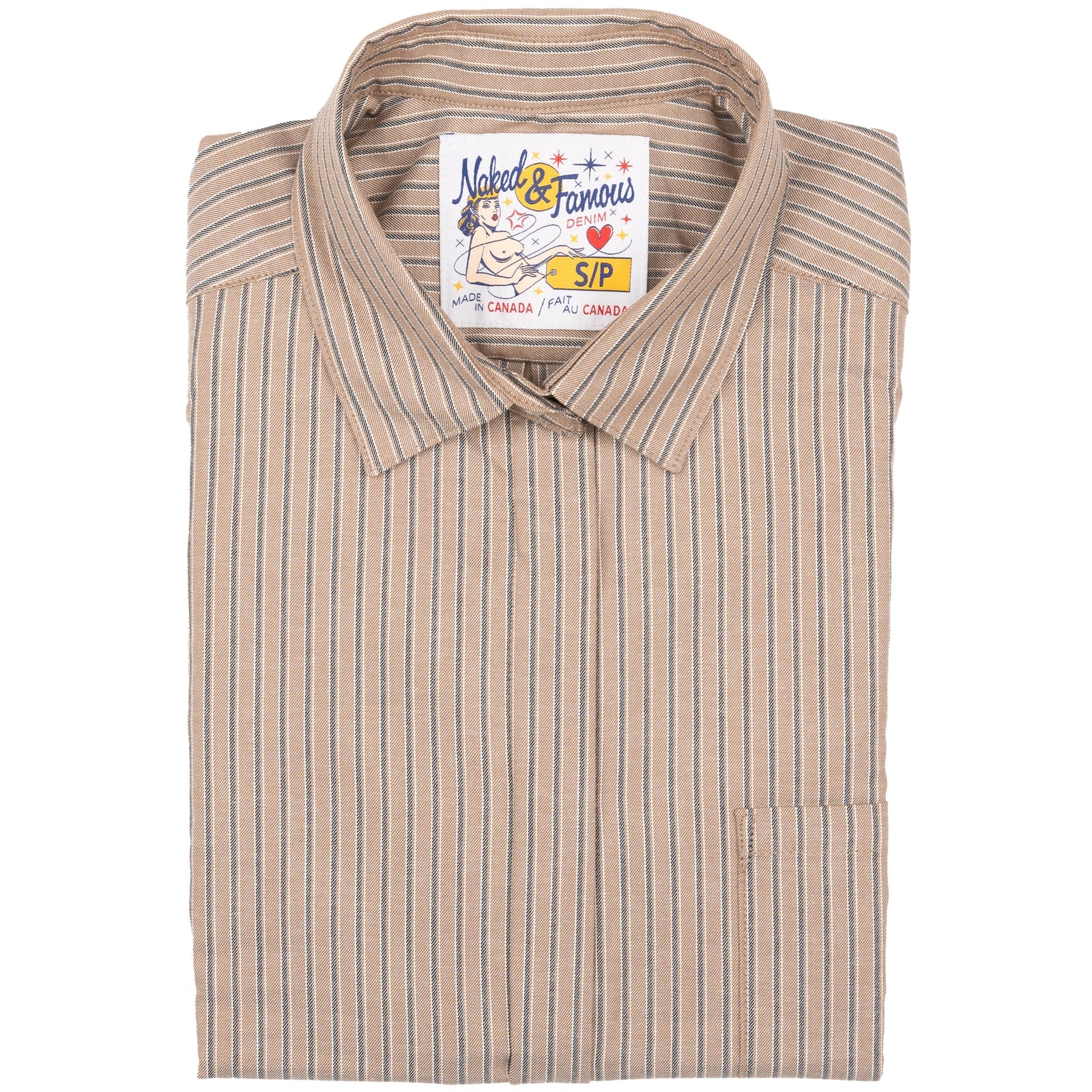 Roomy Shirt Soft Finish Classic Stripe