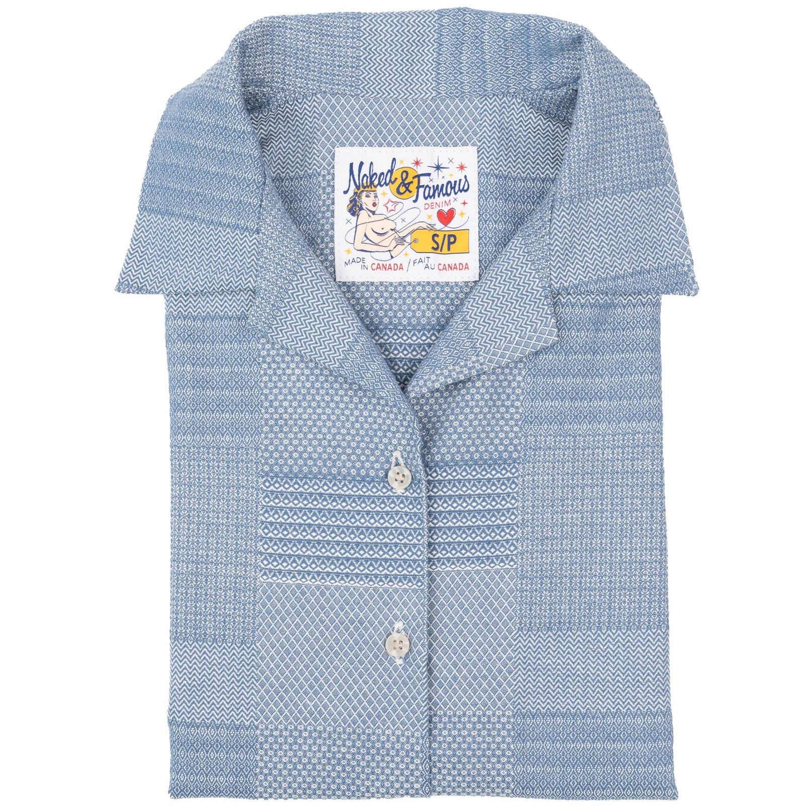 Camp Collar Shirt Dobby Patchwork Pale