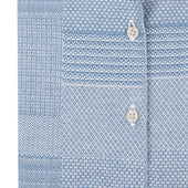 Camp Collar Shirt - Dobby Patchwork - Pale Blue