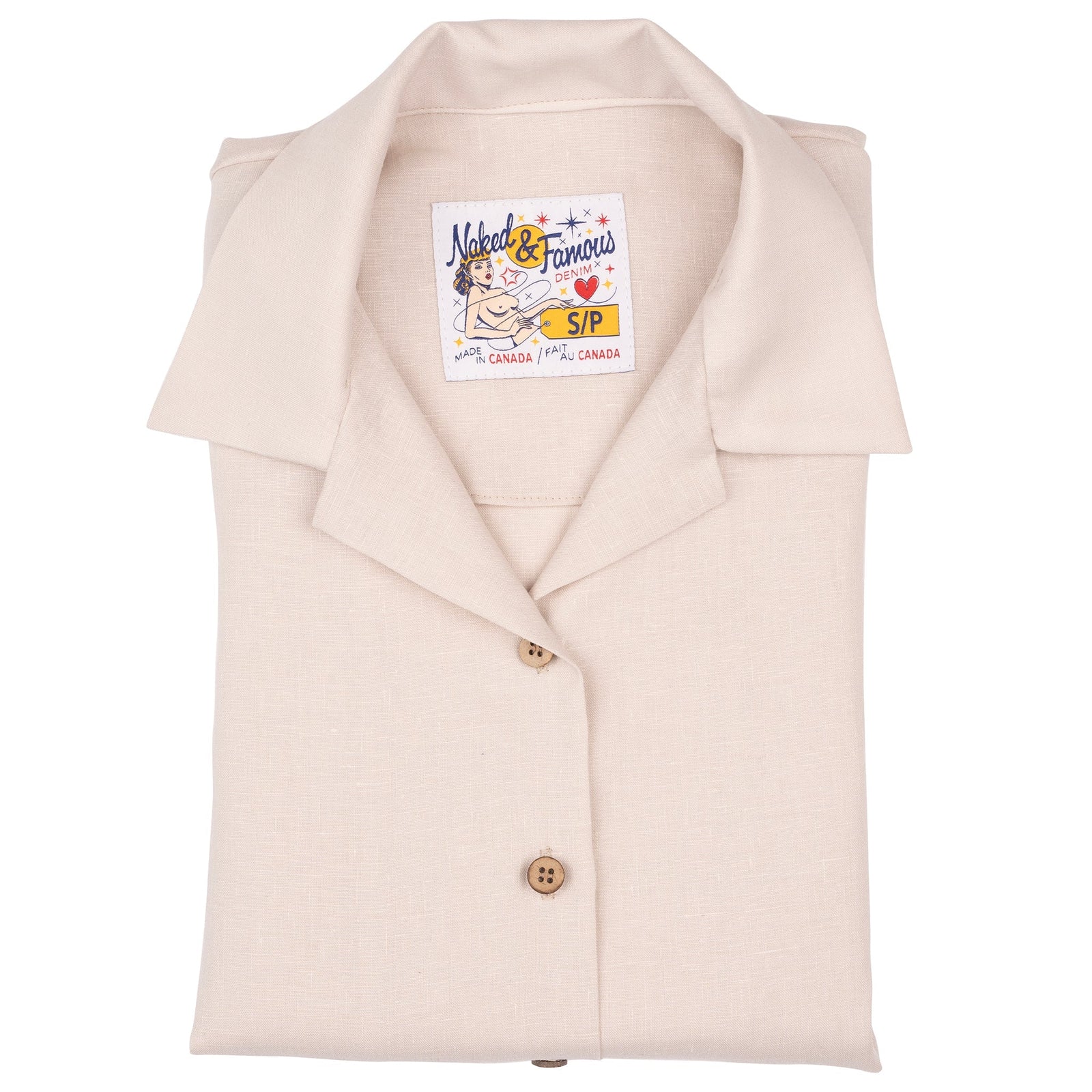 Camp Collar Shirt French Linen Fine Canvas