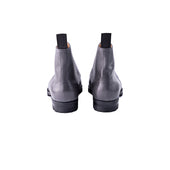 Derby Ankle Boots With Brogued Toe Cap In Grey Scotch Grain