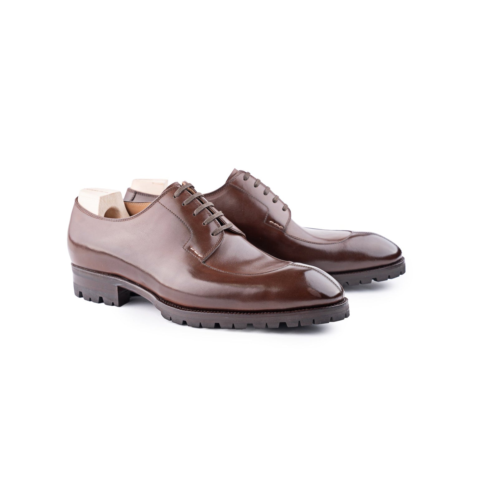 Split Toe Derby With Outdoor Sole In Tabaccho Calf Leather